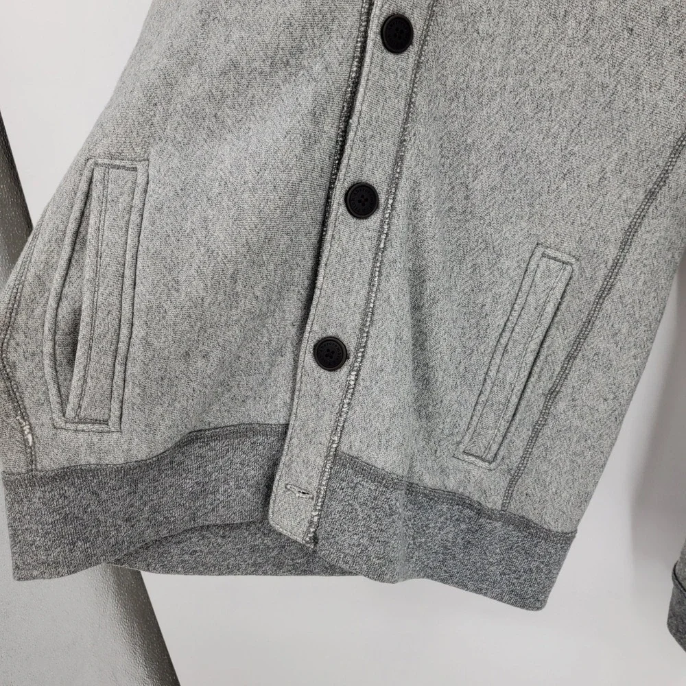 Abercrombie‎ Fitch Men Gray Herringbone Shawl Collar Cardigan Sweater Y2K Medium